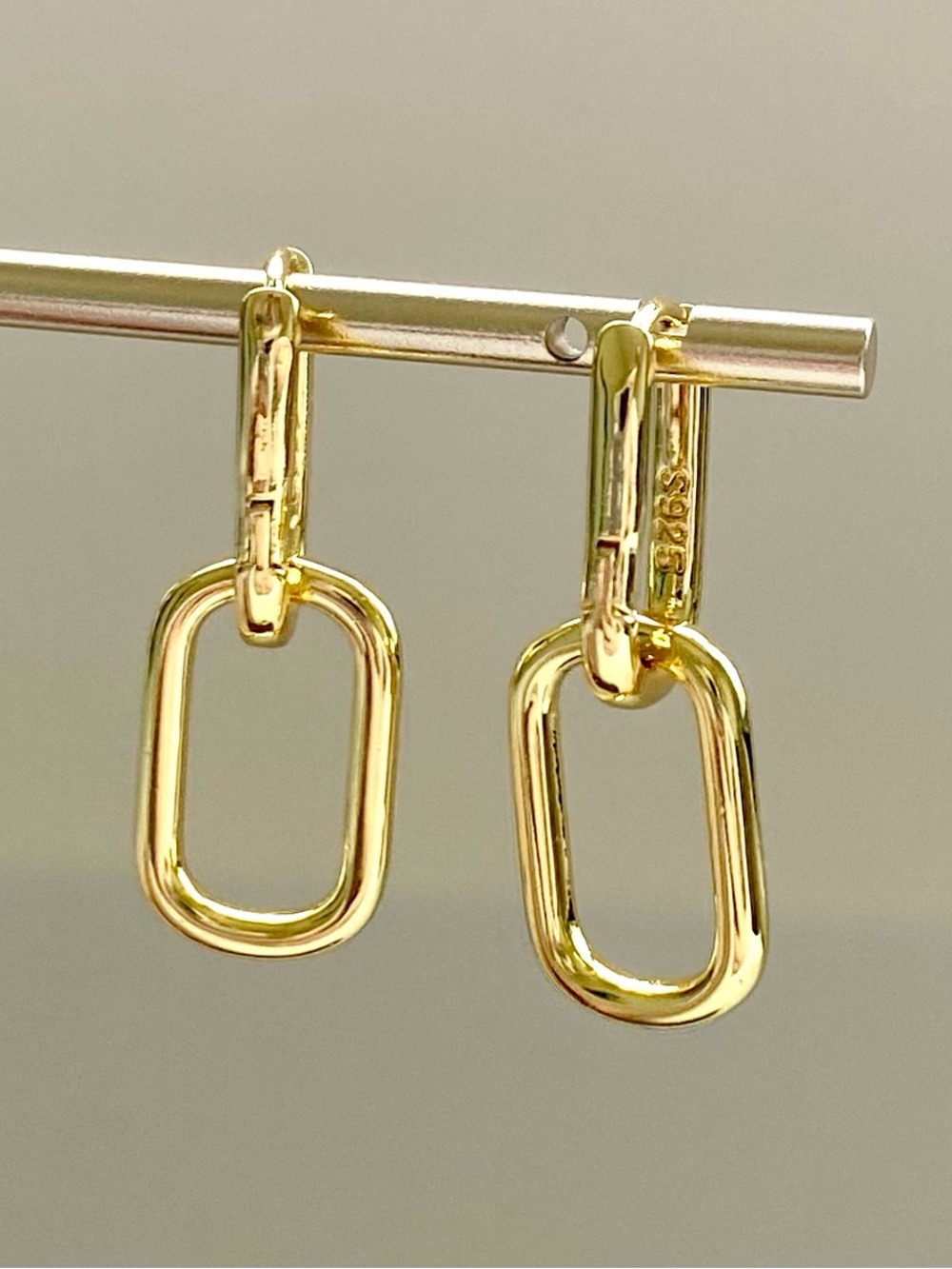 Gold Link Drop Earrings